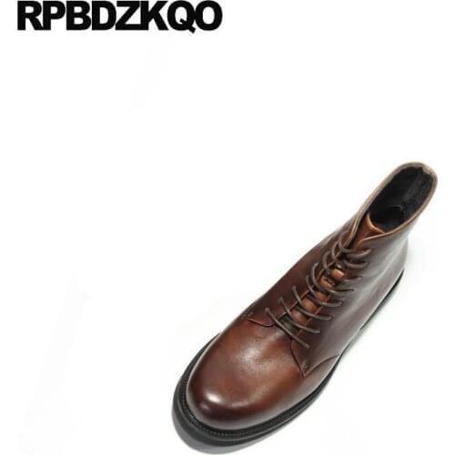 Oxford fall short business handmade men full grain leather boots brown autumn party ankle designer genuine black shoes brogue