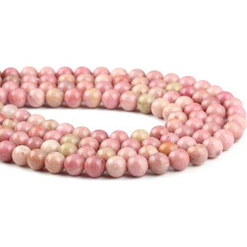 2020 Natural Stone Bead Red-vein Small Hole Beads for Women Jewelry Making DIY Necklace Bracelet Gift 4-10mm 15inch