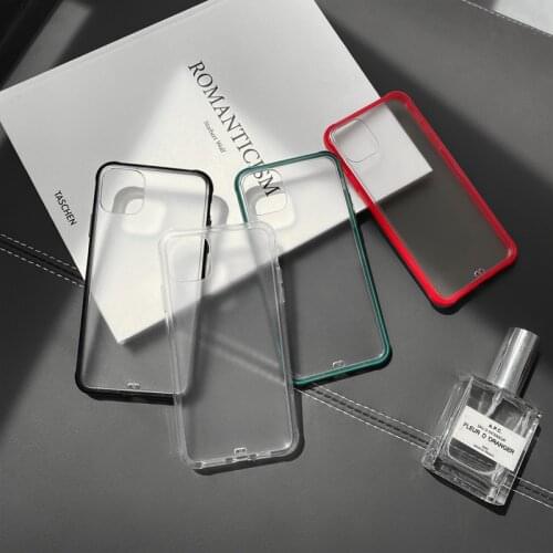 Retro simple Color border Phone case For iPhone 11 Pro Max case Cute soft clear cover for iPhone XS MAX XR X 7 8 Plus 7Plus Case