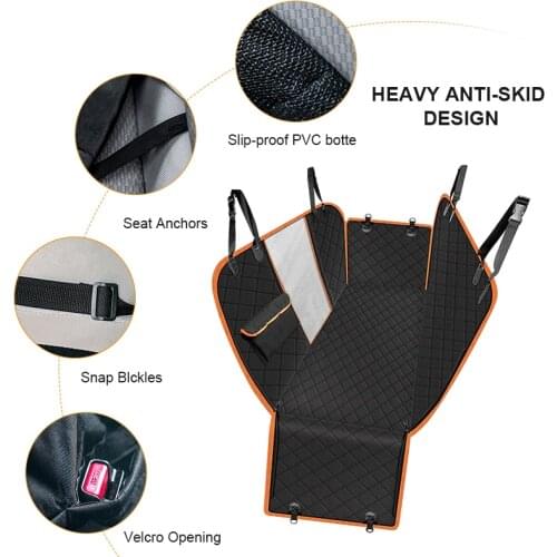 Dog Car Seat Cover 100% Waterproof Pet Dog Travel Mat Mesh Dog Carrier Car Hammock Cushion Protector With Zipper and Pocket