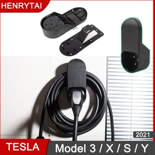 Car Charging Cable Holder For Tesla Model 3 S X Y Wall Mount Charger Connector Organizer Bracket Adapter