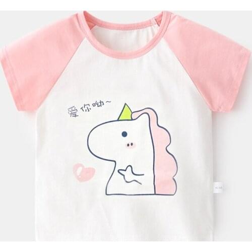 Childrens Short-sleeved Cotton T-shirt 0-3 Years Old Boys and Girls Tops for Kids Clothes Baby Tee Summer Clothing 2021