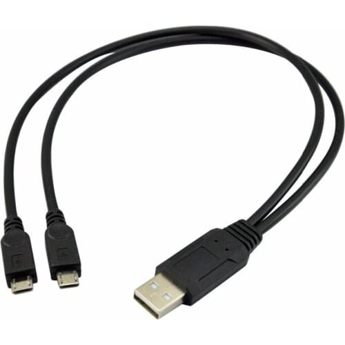 Dual Micro USB Splitter Charge Cable Power up to Two Micro USB Devices At Once From a Single USB Port
