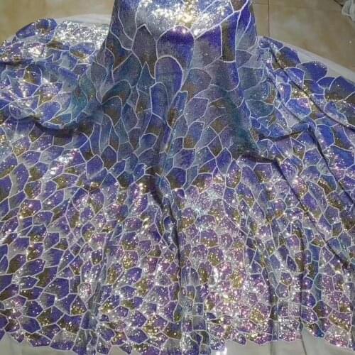 FashioNew Design African Lace Fabric For Wedding Dress High Quality French Lace Fabric With sequins Fashion Nigerian Lace Fabric