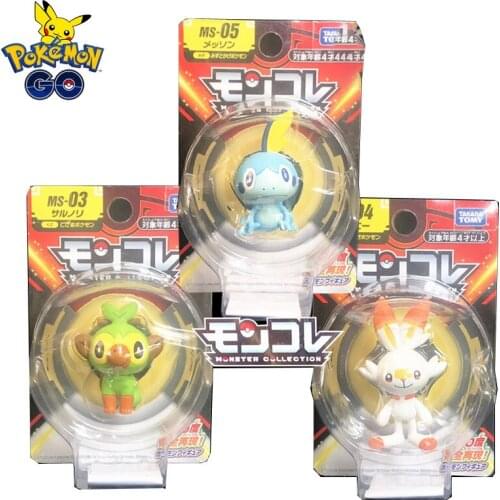 Genuine TAKARA TOMY Japan 4-5cm Anime Pokemon Sword and Shield Sobble Scorbunny PVC Action Figure Model Toy Kids Christmas Gifts