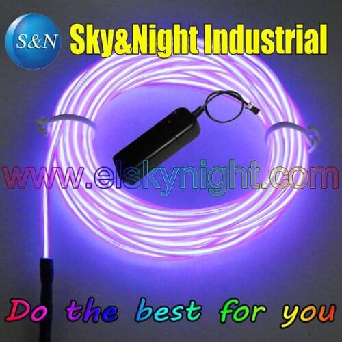 Purple Color-5M Flexible Neon Light EL Wire Rope Tube with Controller(Four Set/Lot) +Free Shipping