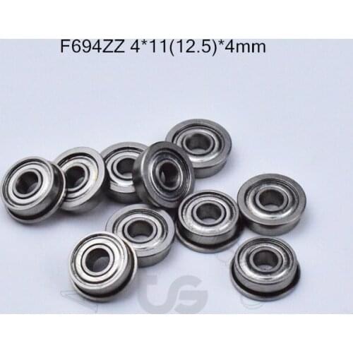 F694ZZ 4*11&12.5*4 MM 10pieces free shippping Flange bearings 694 F694Z F694ZZ chrome steel deep groove bearing