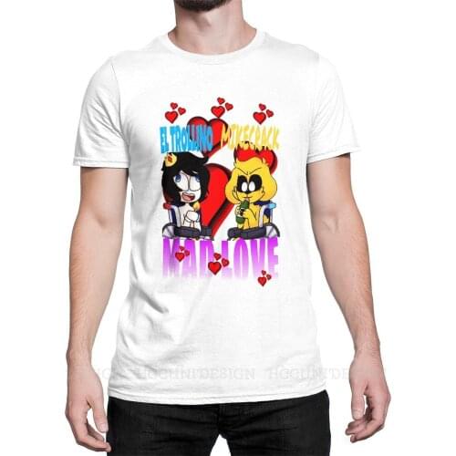 Mad Love And The Trollino Print Cotton T-Shirt Camiseta Hombre Compadretes Mikecrack Minecra Games Men Fashion Streetwear Adult