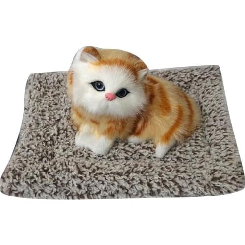 Plush Simulation Cat Stuffed Toy Home Car Decor Embedded Bamboo Charcoal Bag