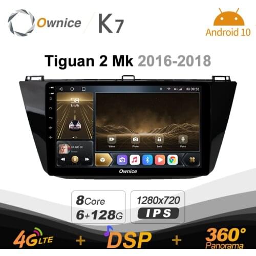 K7 Ownice 2 Din Android 10.0 Car Multimedia radio for Volkswagen Tiguan 2 Mk 2016-2018 With 8 Core Support External Microphone
