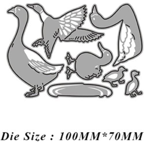 Metal Cutting Dies for 2021 New Scrapbooking Goose duck Frame Edge No Stamps Crafts Background Cutter Paper Cardmaking Stencil