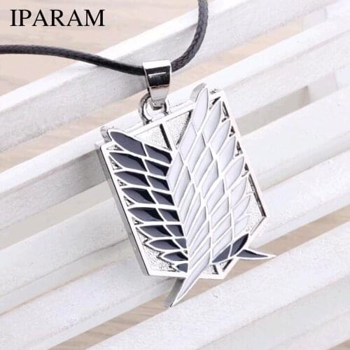 Metal Anime attack on the wings of freedom titanium necklace Shingeki no Kyojin cosplay necklace shell necklace necklace survey