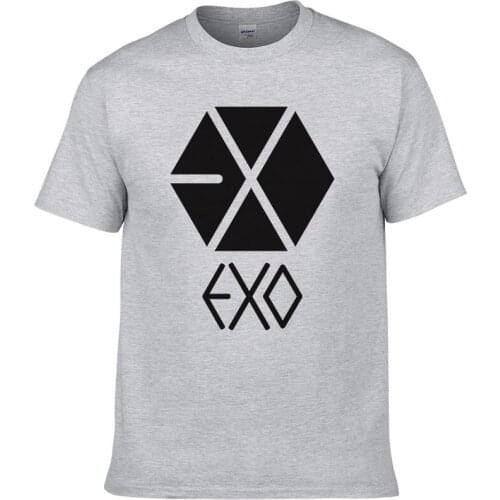 2021 Cotton Vintage Korean EXO KPOP Short Sleeve Printing Cool T Shirt Men Brand T-Shirt EXO Tees