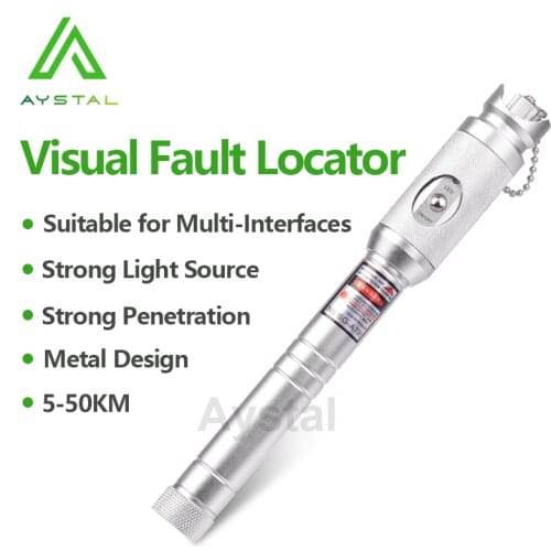 50/40/30/20/1MW VFL Optical Fiber Optic Visual Fault Locator Laser Pen Metal Visual Fault Finder 30Km Break Checker Red Pen