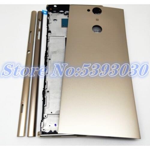 Original Full Housing Middle Front Frame Bezel Housing For Sony Xperia XA2P XA2 Plus With Battery Back Cover + Side strip