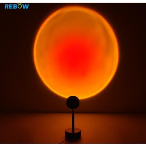 Sunset Projection Lamp Rainbow Led Night Light Table Desk Lamp For Bedroom Bar Coffee Store Wall Decoration USB Sun Lighting