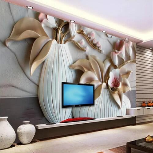 3D Phalaenopsis relief Wallpaper for living room Home Decoration Wall Paper TV Background Painting Mural Wallpapers