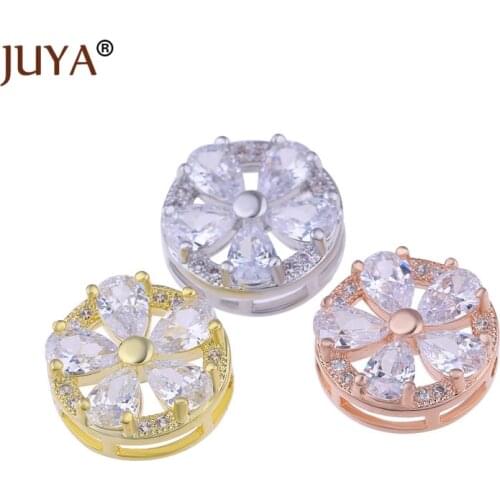 Luxury Cubic Zirconia Beads For Jewelry Making Round Crystal Flower Spacer Beads Charms fit DIY Pearl Beads bracelet necklace