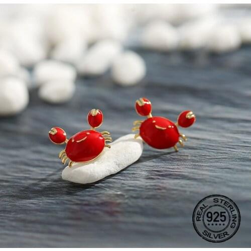 S925 Silver Needle Crab Earrings For Women Simple Cute Korean Fashion New Hot Sale Charming Student Birthday Gift Jewelry INEFFA