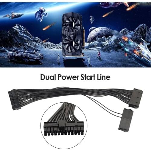 ATX 24Pin 2 PSU Power Supply Cord Motherboard Adapter Cable 18AWG Power Synchronous Starter Wire for BTC Miner Machine 3