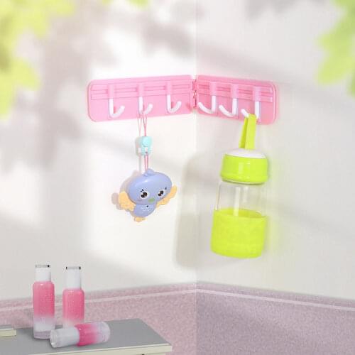 Foldable Corner Hook Self Adhensive Storage Hook Rack Bathroom Kitchen Organization Tool Towel Clothes Kitchenware Holder U2