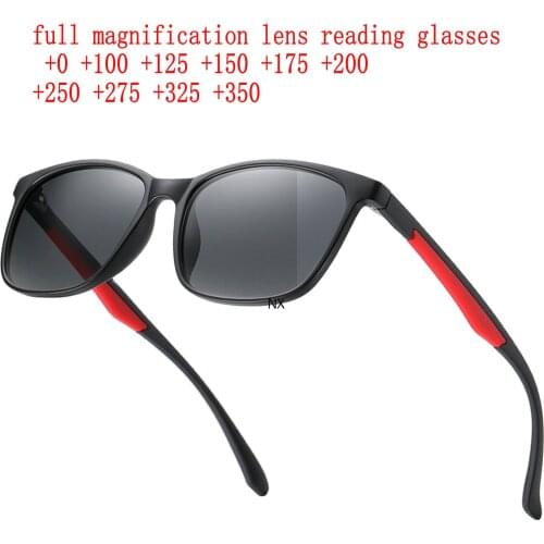 Sunglasses Reading Glasses Fashion Lens Eyewears with Sun Glasses for Men Women Retangular Large Frame Readers Gray Lens NX