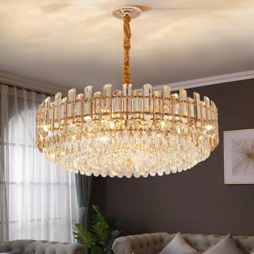 Modern Crystal Led Chandeliers Lighting Gold Led Chandelier Lamp Living Room Decor Suspension Luminaire Hanging Lights Fixtures