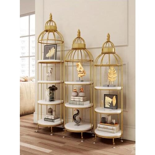 Nordic birdcage flower rack living room shelf corner floor multi-layer storage rack cosmetic shop window display rack