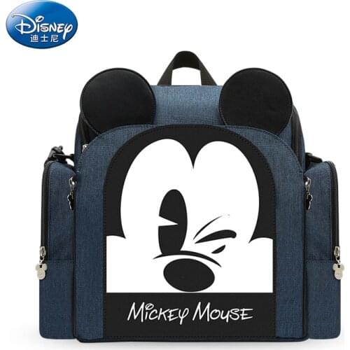 Disney Mummy Bag Multi-function Large Capacity Diaper Bag Baby out Portable Seated Stool Mummy Bag Travel Bag