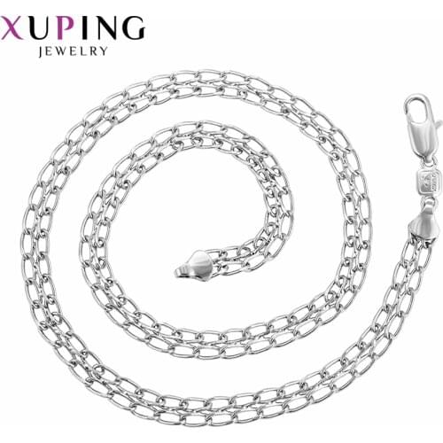 Xuping Simplicity Fashion Necklace Charm Style Rhodium Color Plated for Women Men Thanksgiving Jewelry Gift 45044
