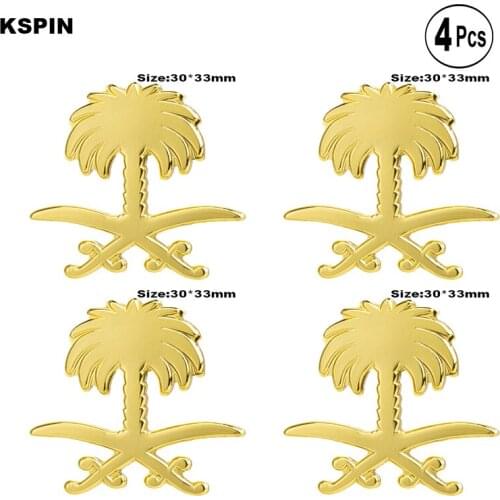 Golden Coconut Lapel Pin Flag badge Brooch Pins Badges 4pcs