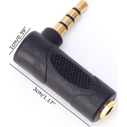 1PC 3.5mm Jack Right Angle Male To Female Stereo Headphone Plug Adapter N58A