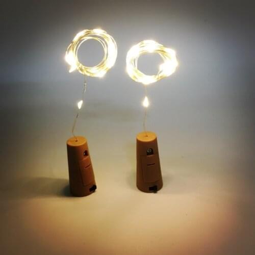 10pcs 2M 20 LED Strips Stopper Wine Bottle Lamp Night Light Party Home Wedding Decoration Lamp String silver Wire