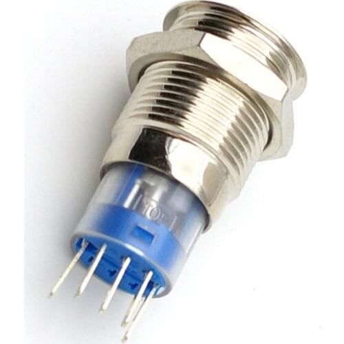 10PCS 12V 16mm Car Auto Red Momentary Speaker Horn Push Button Metal Switch New