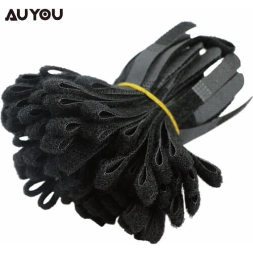 100pcs Fastener Nylon Ties Wire Cable Strap Loop Management Tool Black Cable Cord Tie Strap Hook Tape Winder Wire Tidy Organizer
