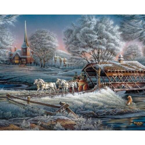 14CT/16/18/27/28/25 CROSS STITCH Lover scenery Cross Stitch 100% EGYPT cotton threads R20232 landscape carriage