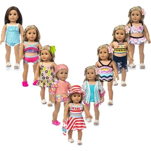 2021 New Fashion Swimwear Fit for American Girl Doll Clothes 18-inch Doll , Christmas Girl Gift(only sell clothes)