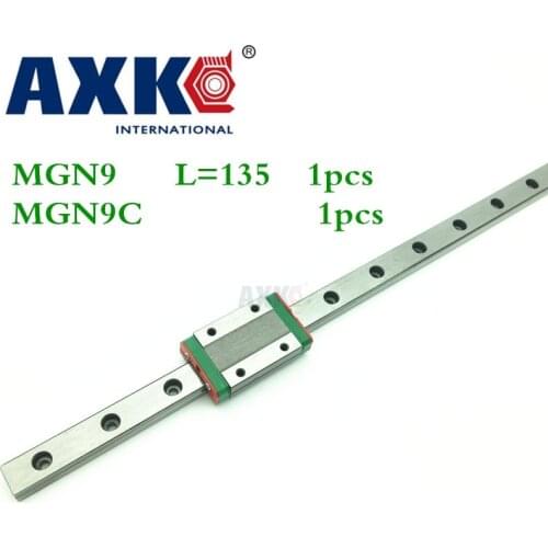 2019 Sale Linear Rail Axk Cnc Router Parts 1pc 9mm Width Linear Guide Rail 135mm Mgn9 + Mgn Mgn9c Blocks Carriage For Cnc