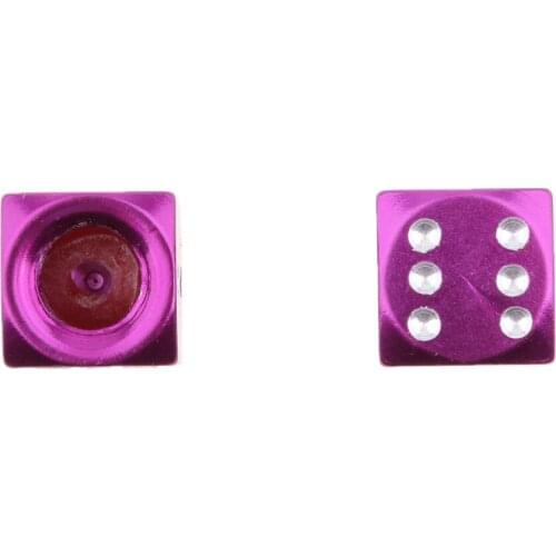 4x Dice Car Truck Motor Bike ATV Tire Air Valve Stem Caps Wheel Rims Purple