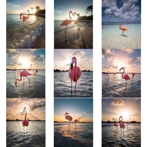 5D DIY Animal Flamingos Diamond Painting Colorful Mosaic Embroidery Full Drill Wall Art picture Cross Stitch Kits Home Decor