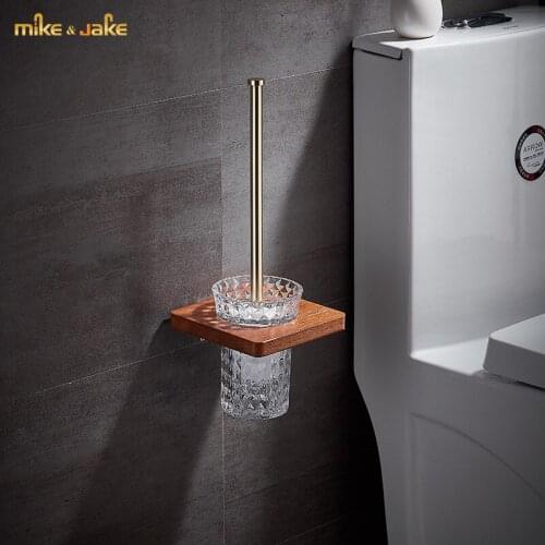 Solid wood toilet brush holder Nordic toilet brush light luxury toilet Europe style bathroom household brush wall holder