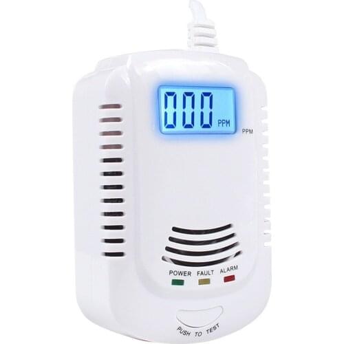 Safety LPG Gas Leak Detector Analyzer Carbon Monoxide Sensor LCD Digital Display Natural Gas Combustible Alarm System for Home