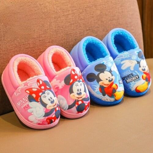 Autumn Winter Cotton Shoes Children Cartoon Frozen Anna Elsa Cotton Slipper Soft Warm Princess Baby Boy Girl Indoor Home Shoe