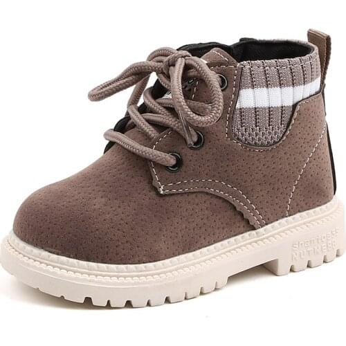 Snow Boots Kids Children Boots Kids Martin Boots for Boys Girls Warm Cotton Anti-Slippery Lace-up AMartin Boots for Kids