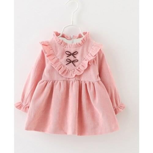 Children kids girl dress with bow little girl elegant princess dress for party