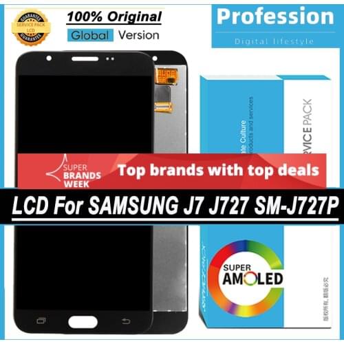 100% Original 5.5'' Display for Samsung Galaxy J7 J727 SM-J727P J727V LCD Touch Screen Digitizer Repair Parts + Service Pack