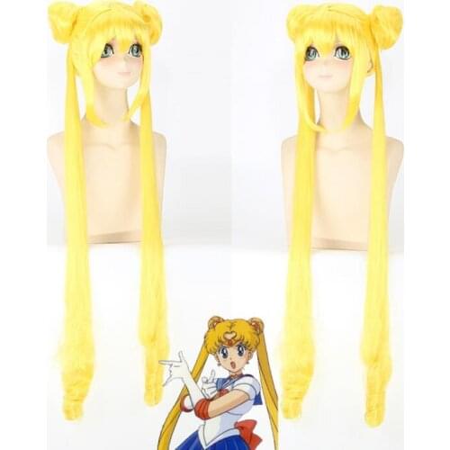 Cosplay Long Wig Anime Moon Tsukino Usagi Costume Heat Resistant Synthetic Hair Women Party Cosplay Wigs