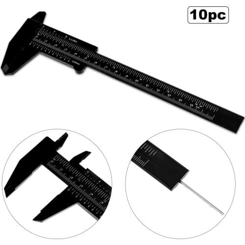 Double Scale Sliding Gauge tools Millimeter Measuring Tool 10Pcs 150mm 0-6Inch High Quality ABS Black For Student Office Caliper