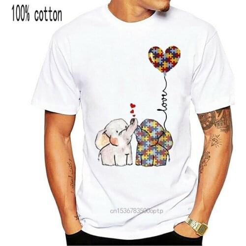 Autism Elephant Love T Shirt Autism Awareness Shirt Ash Cotton Men S-3Xl 2019 Fashion Short Sleeve gray T-Shirt Youth Tee shirt