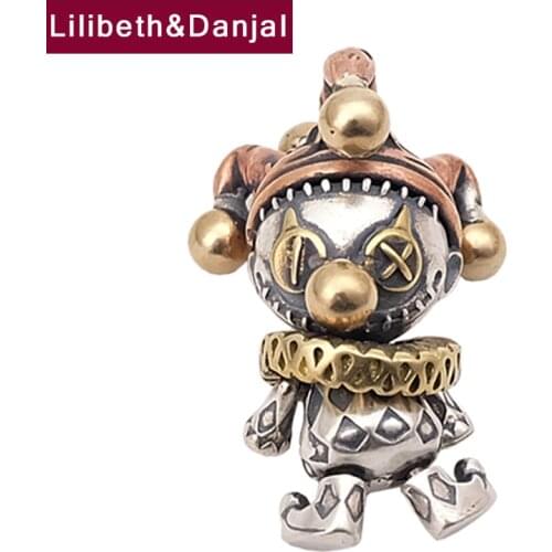 Voodoo Doll Clown Pure 925 Sterling Silver Vintage Gift Women Men Necklace Pendant Fashion Brand Jewelry 2021 Bijoux Femme P21